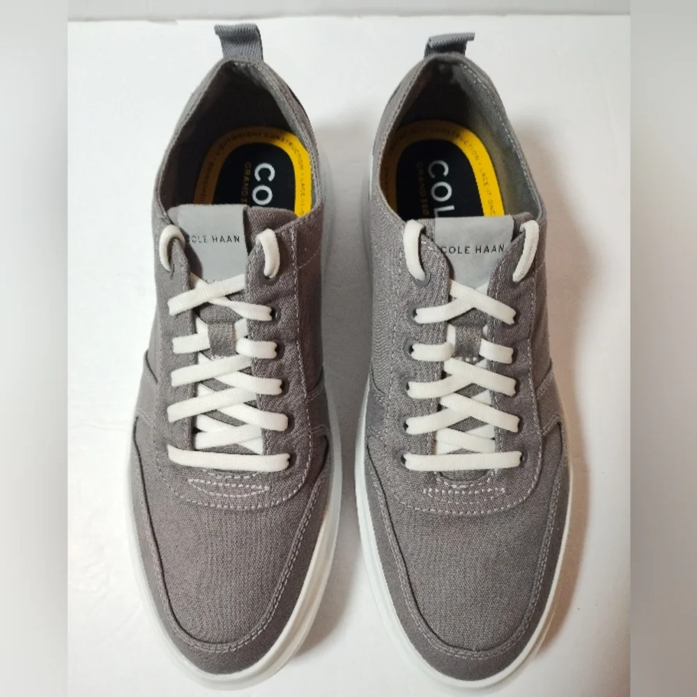 COLE HAAN Men's GrandPro Rally Court Canvas Storm Sz 9M Gray Men's Sneakers